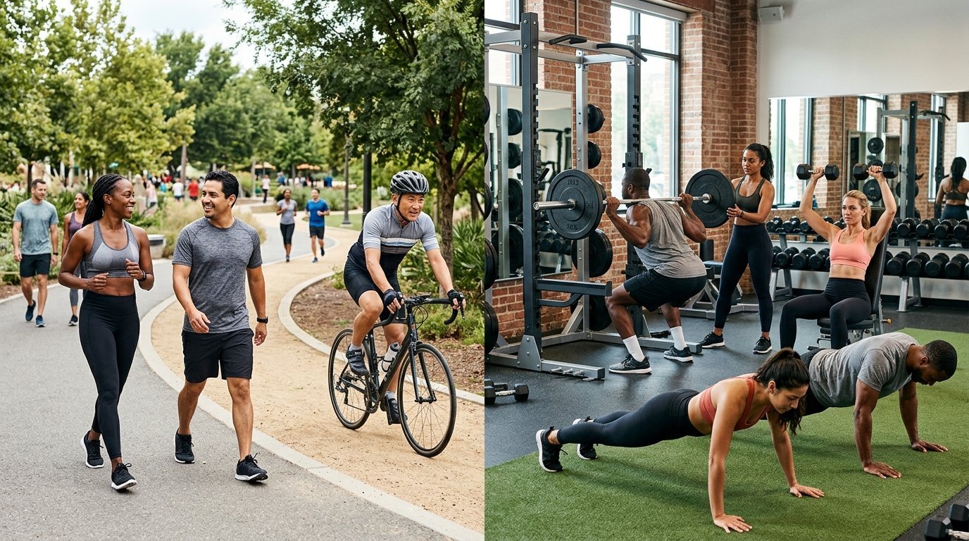 Exercise for Metabolic Health with strength training walking and cardio