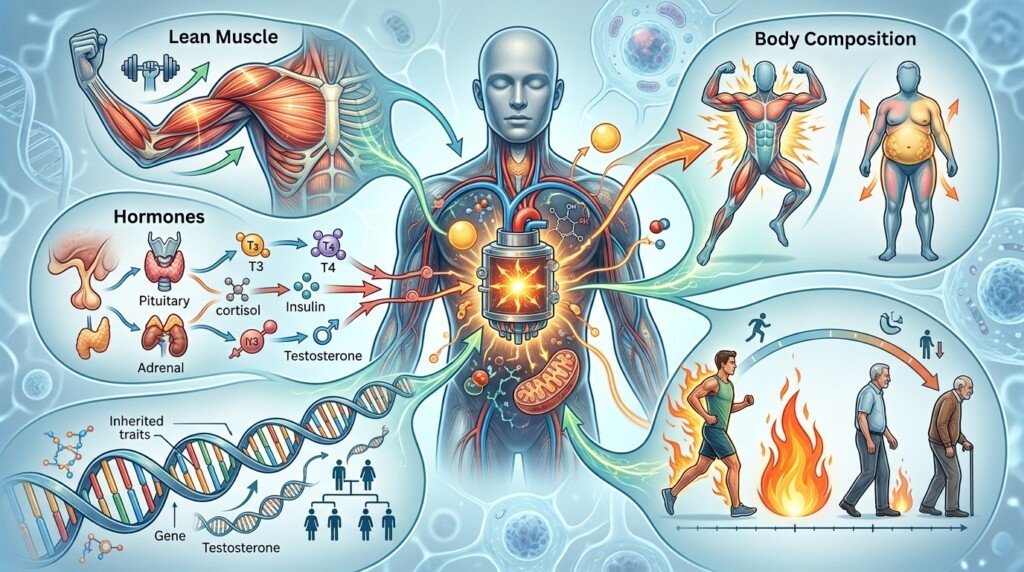 Resting Metabolic Rate affected by muscle, age and genetics