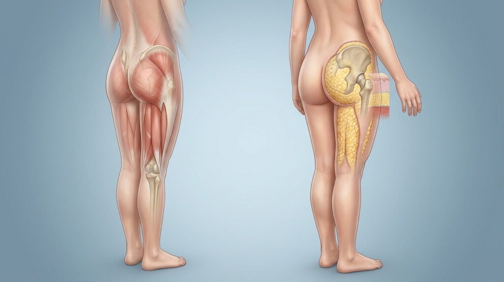 Hip and thigh fat distribution in women