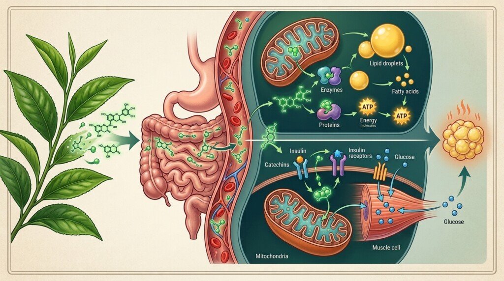 Green Tea and Metabolism highlighting catechins