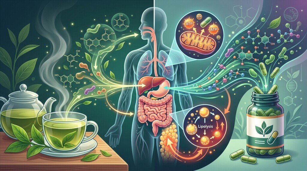 Green Tea and Metabolism with tea and green tea extract comparison