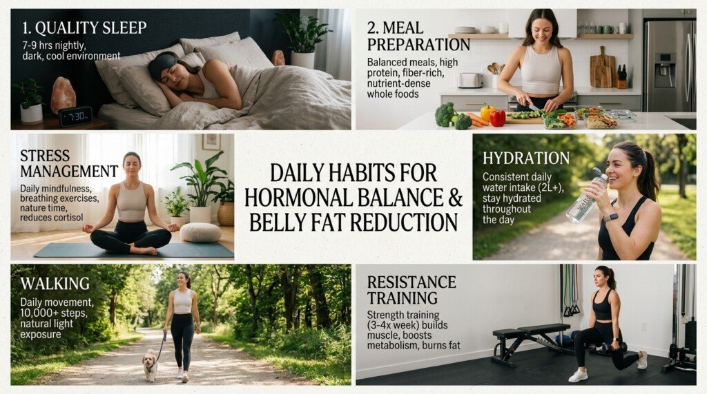 Lifestyle habits supporting hormonal belly fat reduction