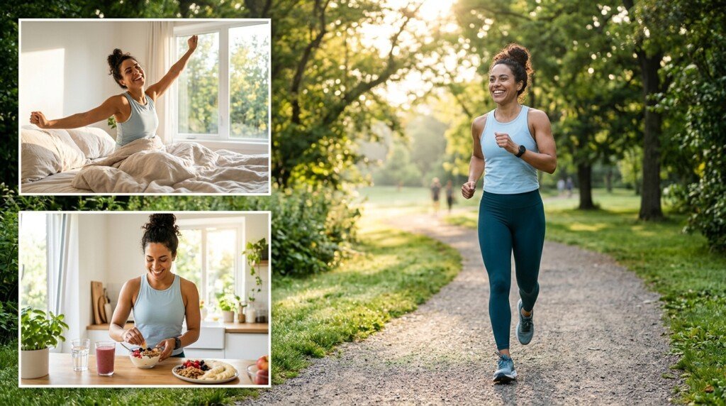 Healthy lifestyle supporting sleep and weight loss