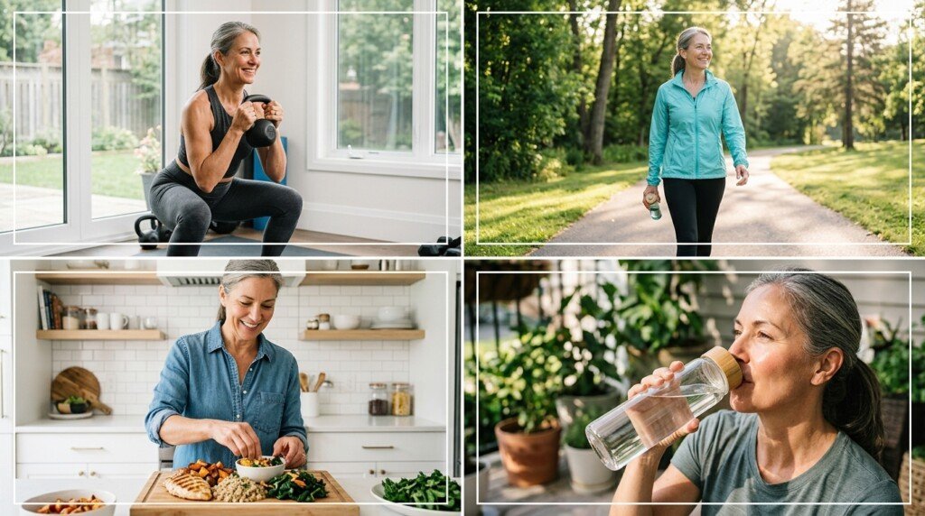 Healthy lifestyle supporting menopause metabolism
