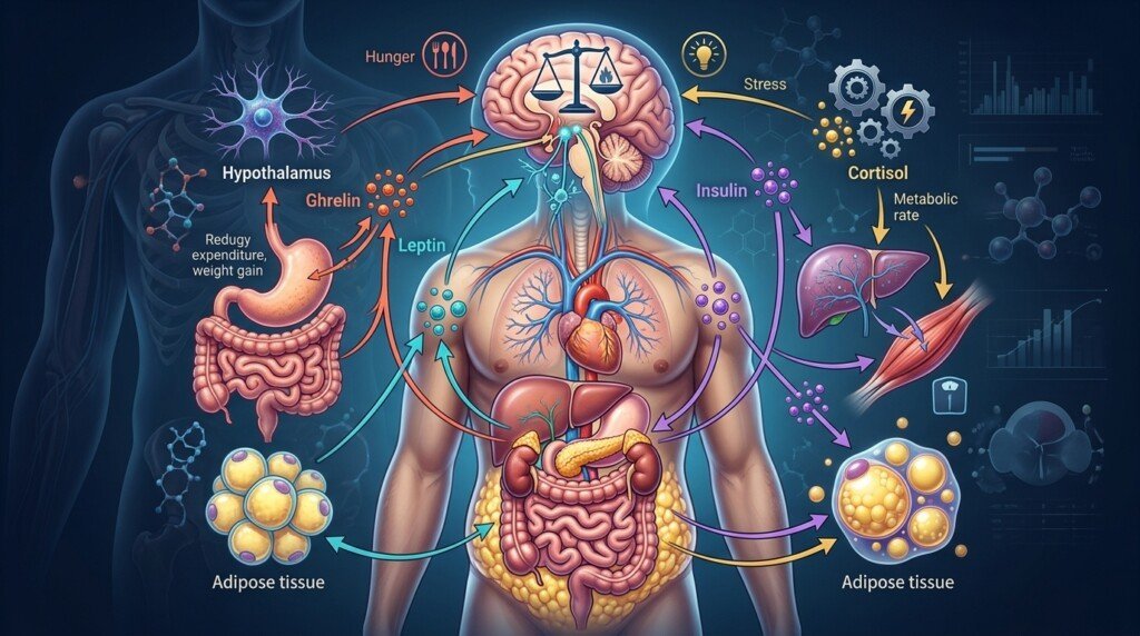 Hormones regulating body fat storage