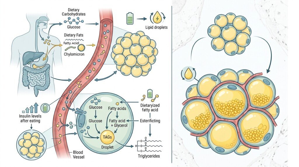 How the body stores excess calories as fat