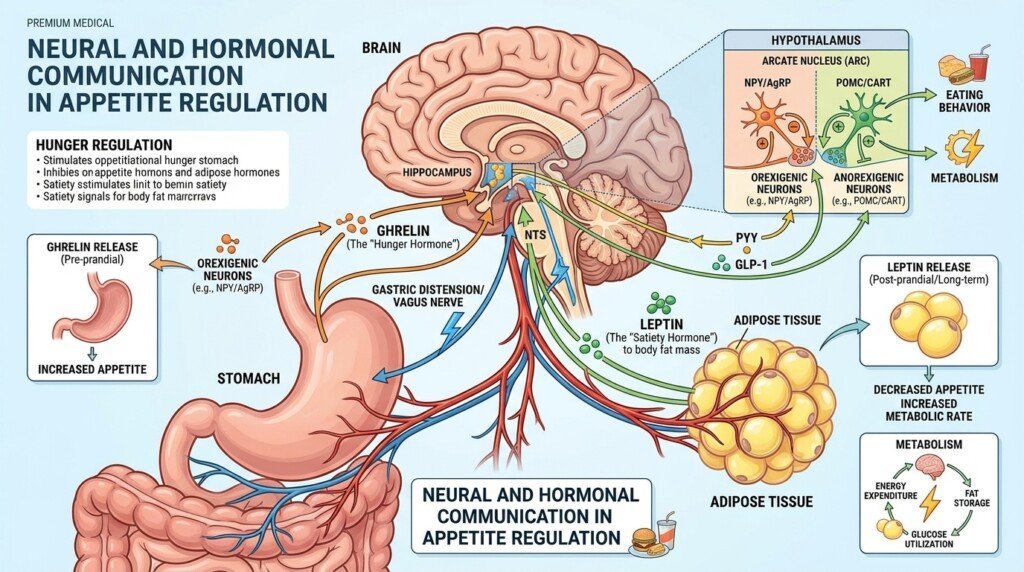 Hunger hormones affecting appetite