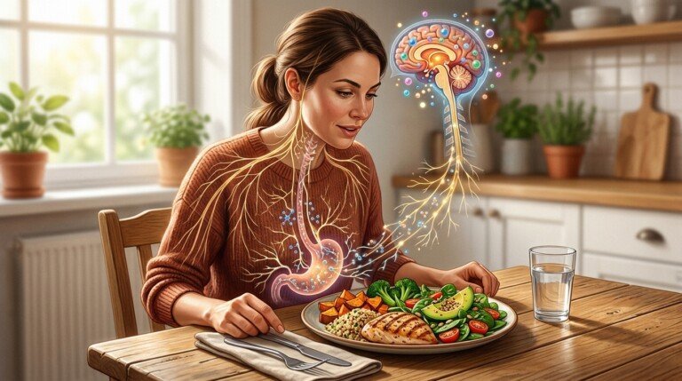 Person feeling hungry despite eating a meal