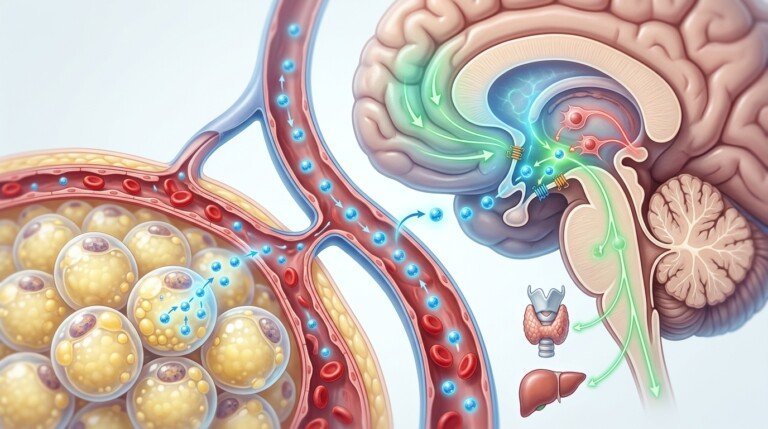 Leptin hormone regulating appetite and satiety