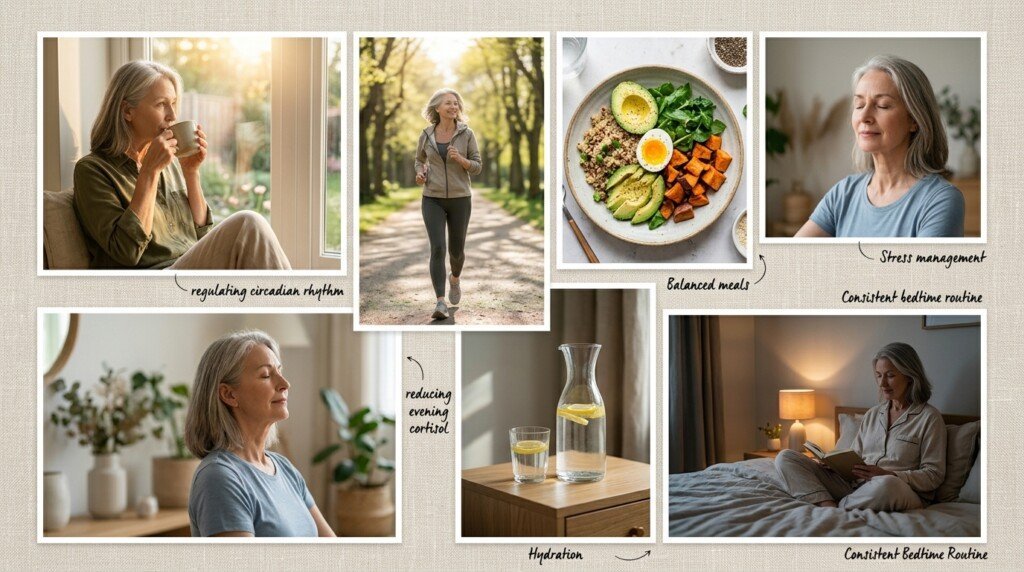 Healthy lifestyle for better menopause sleep