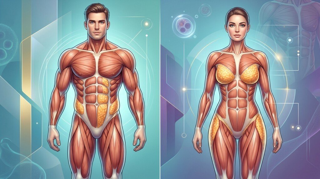 Body fat percentage differences between men and women