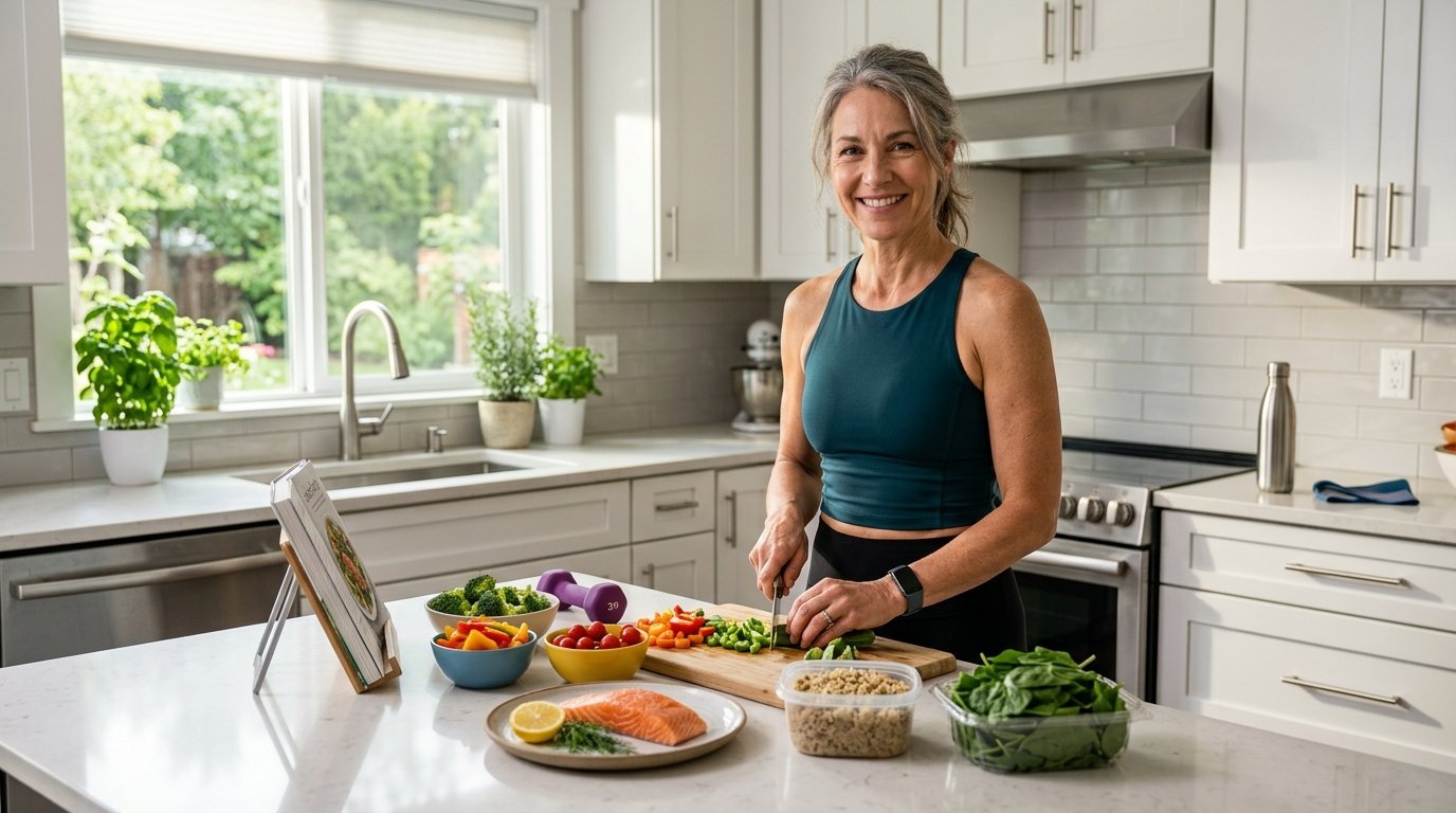 Healthy woman supporting metabolism during menopause