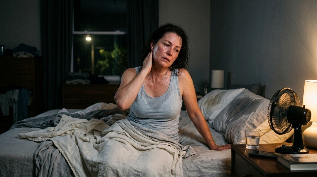 Night sweats disrupting sleep during menopause