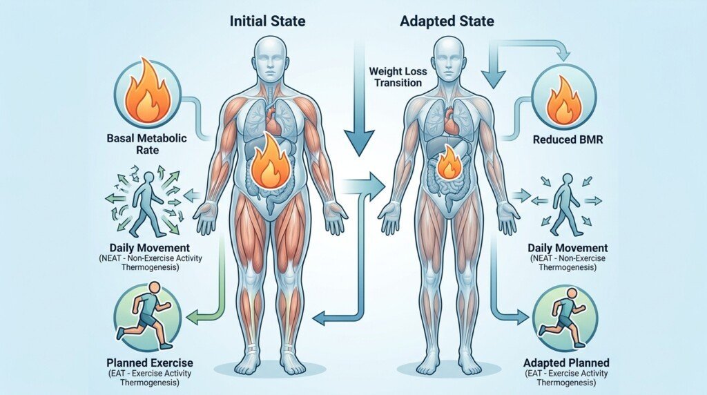 Metabolic adaptation during weight loss