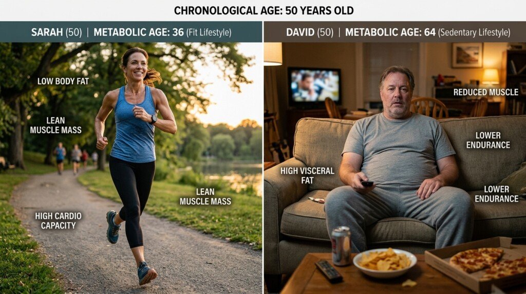 Comparison of metabolic age and chronological age