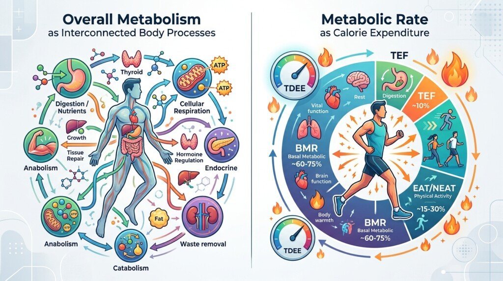 Difference between metabolism and metabolic rate