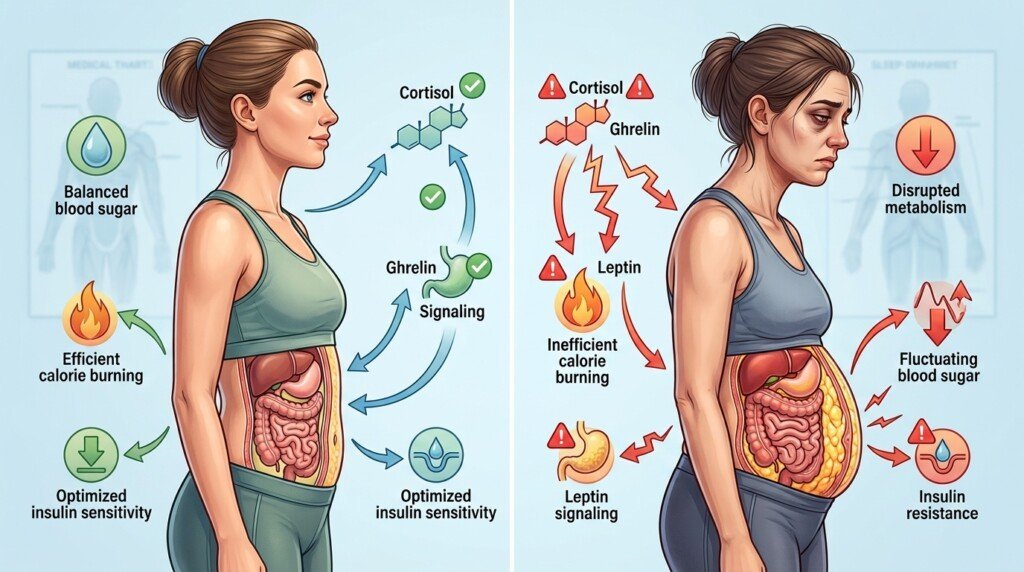 Scientific connection between poor sleep and belly fat
