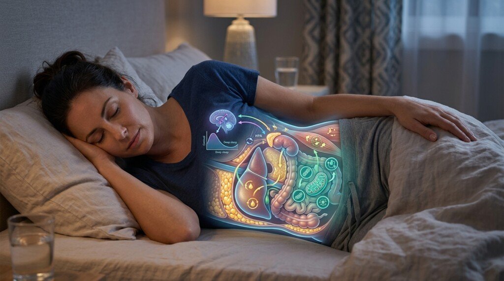 Healthy sleep supporting belly fat management