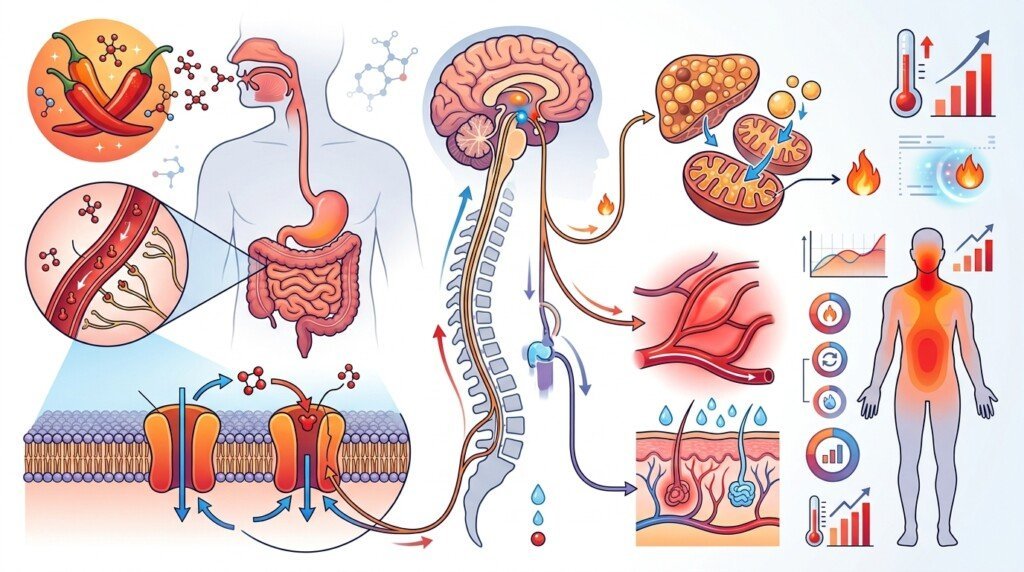 Capsaicin and Metabolism activating TRPV1 receptors