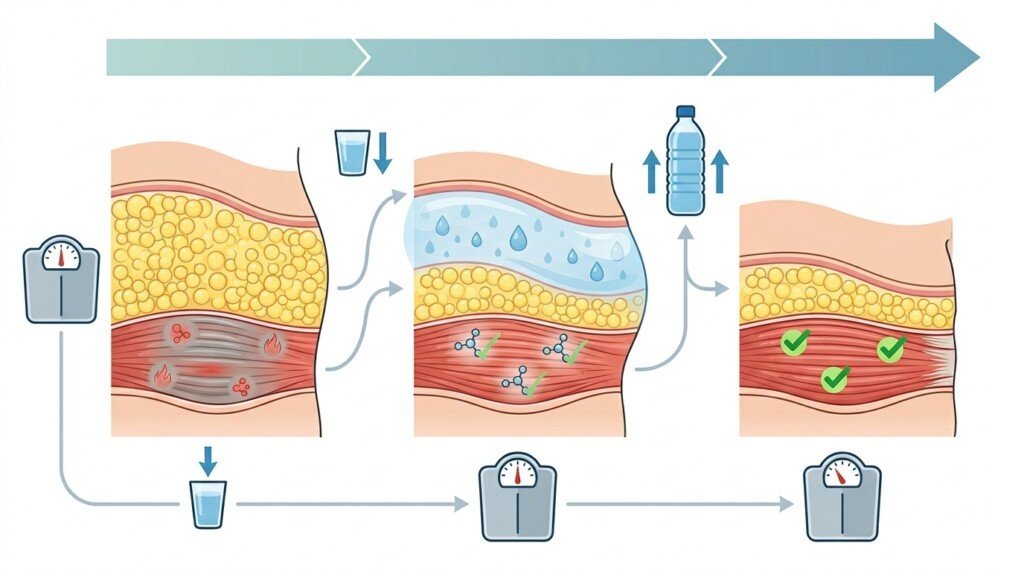 Water retention masking fat loss