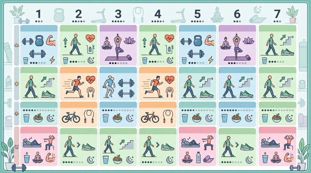 Weekly menopause exercise schedule
