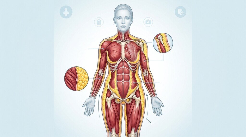 Body fat percentage compared with lean body mass