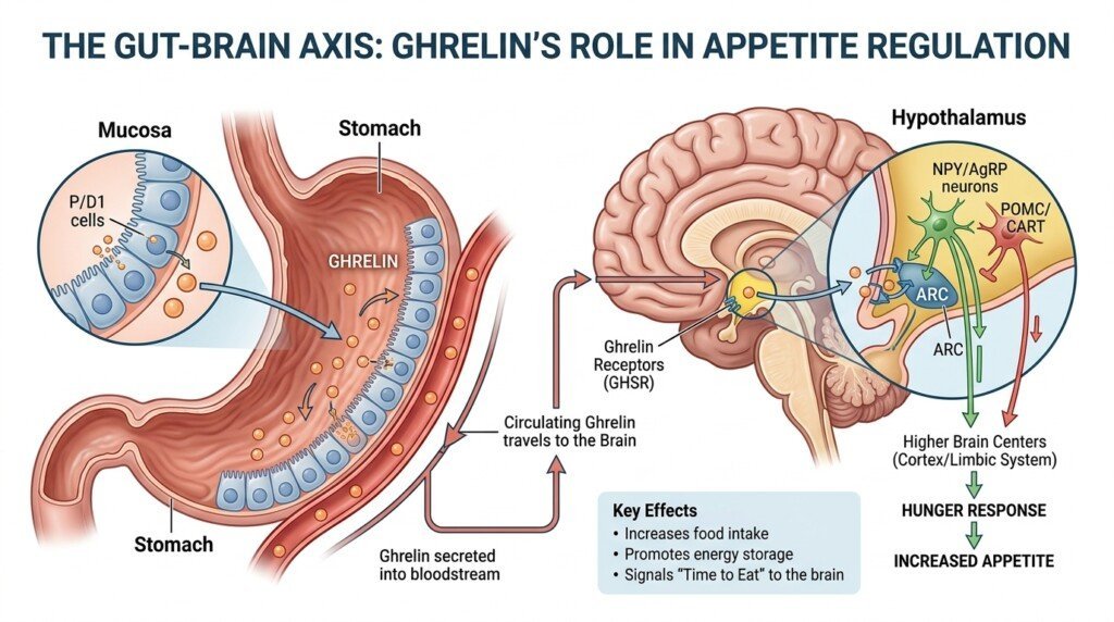 How ghrelin signals hunger to the brain