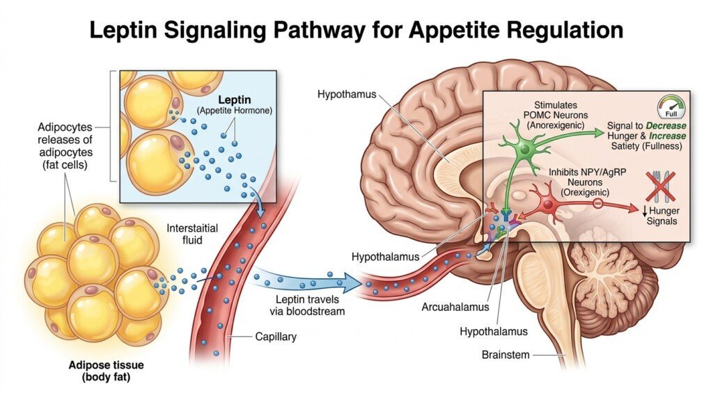How leptin regulates satiety and appetite