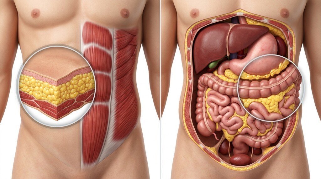 Subcutaneous fat and visceral fat storage