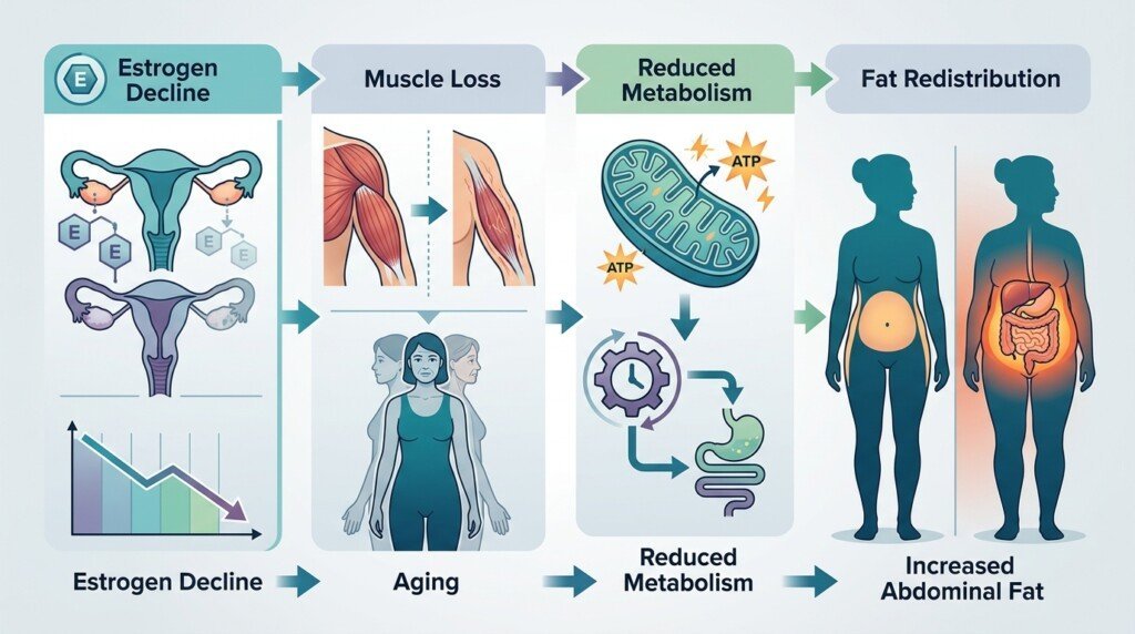Reasons belly fat increases during menopause
