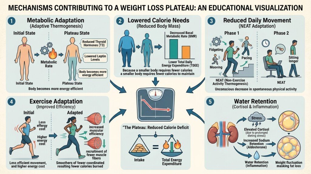 Reasons a weight loss plateau happens