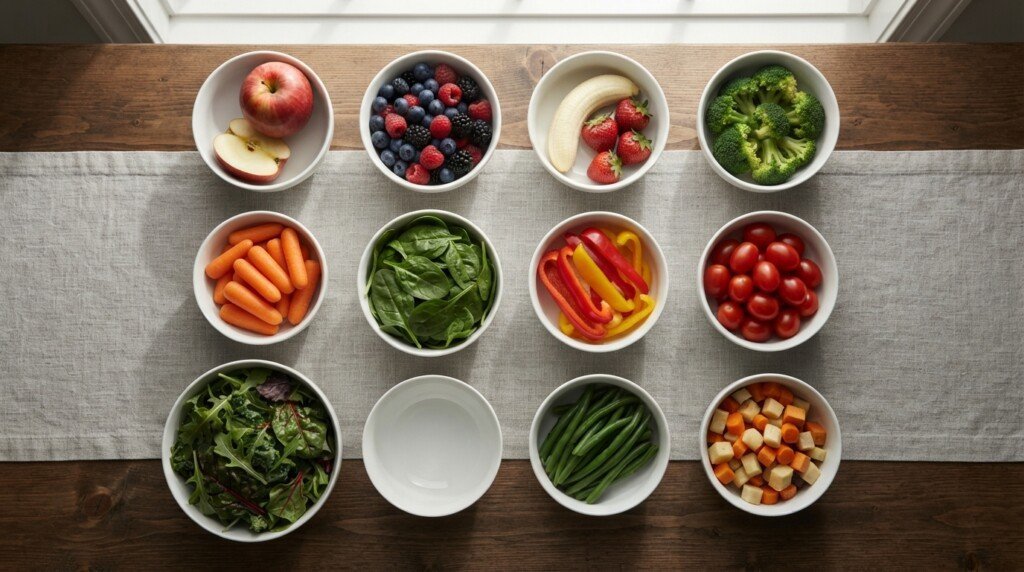 recommended portion sizes fruits and vegetables