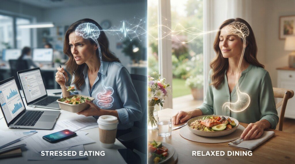 mindful eating and digestion gut brain axis