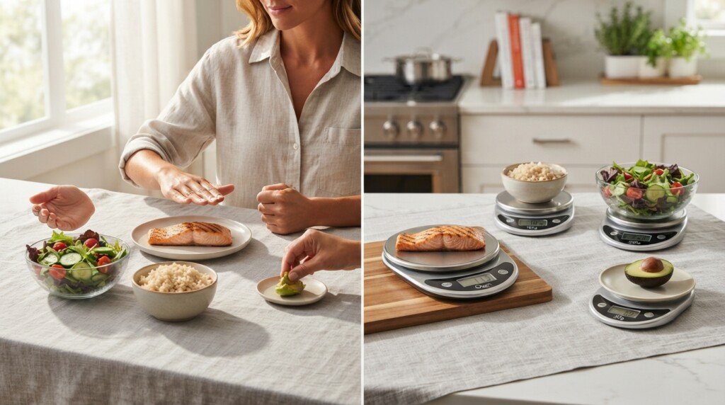 visually estimate portion sizes accuracy
