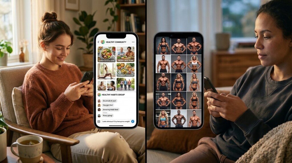 social media weight loss motivation comparison