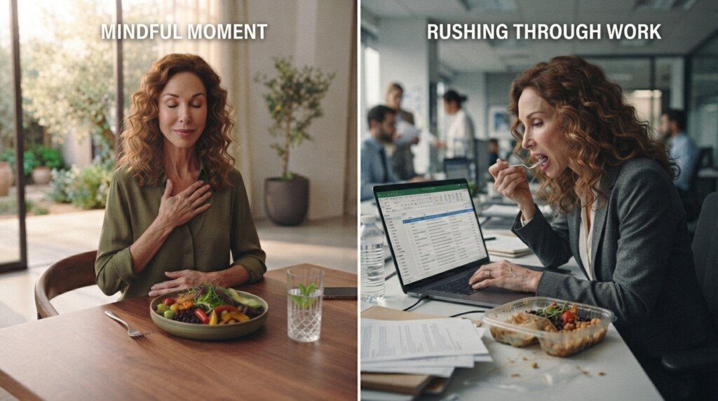 how to practice mindful eating when busy