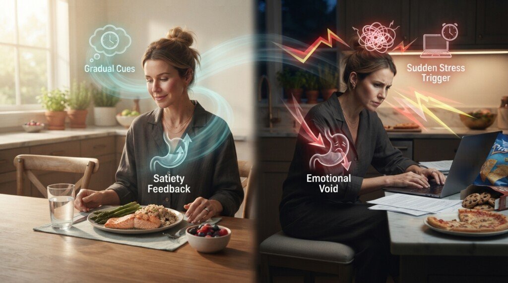 signs of emotional eating physical behavioral