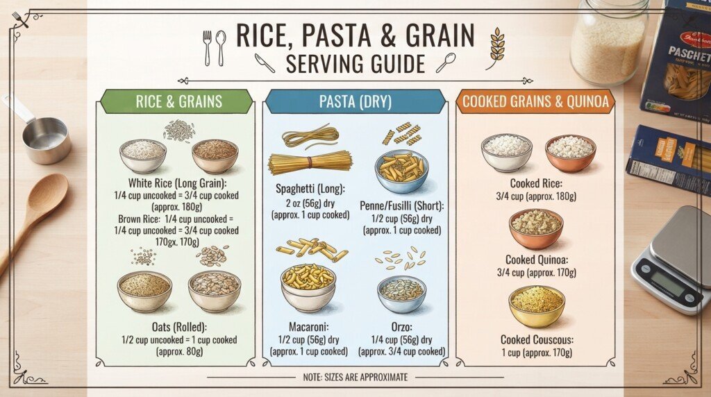 recommended portion sizes grains