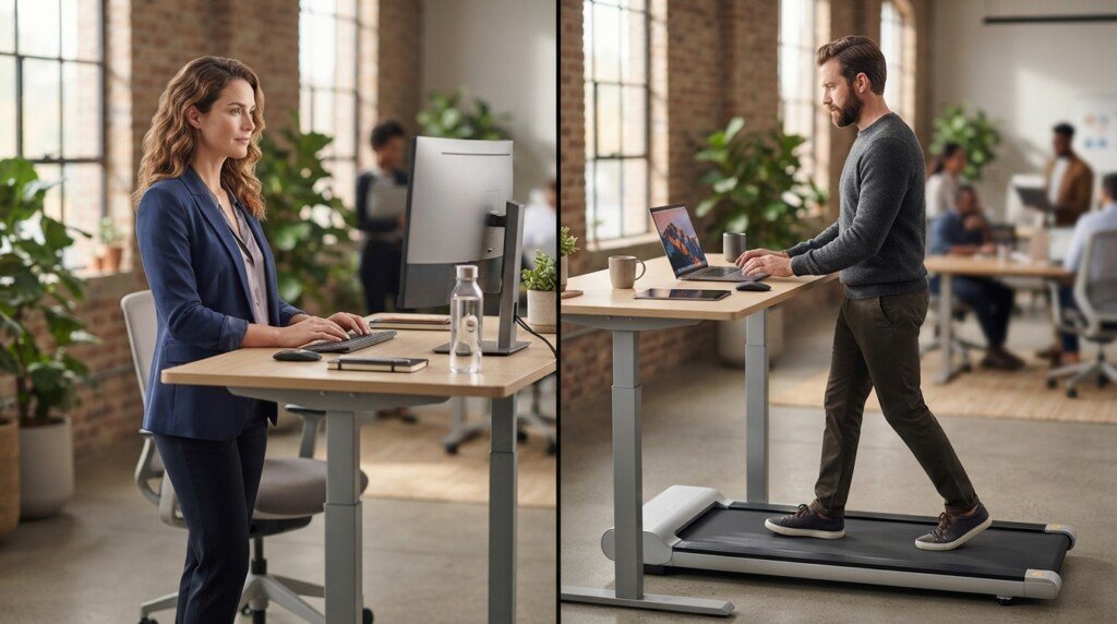 NEAT for desk job standing desk and walking pad