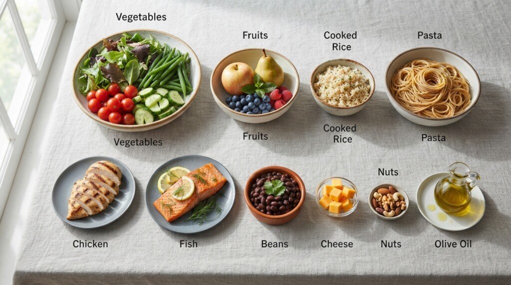 visually estimate portion sizes food groups