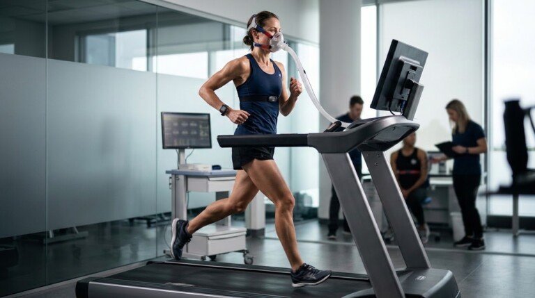 VO2 max test measuring aerobic capacity and cardiovascular fitness