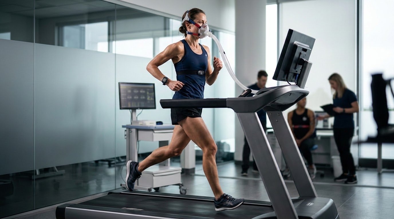VO2 max test measuring aerobic capacity and cardiovascular fitness