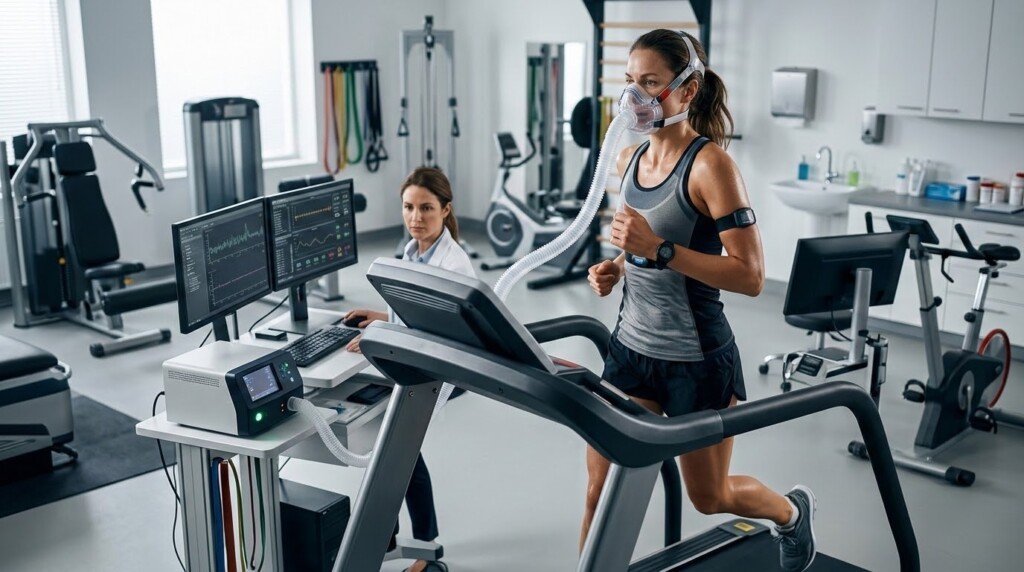 VO2 max measured with a respiratory mask during a laboratory exercise test