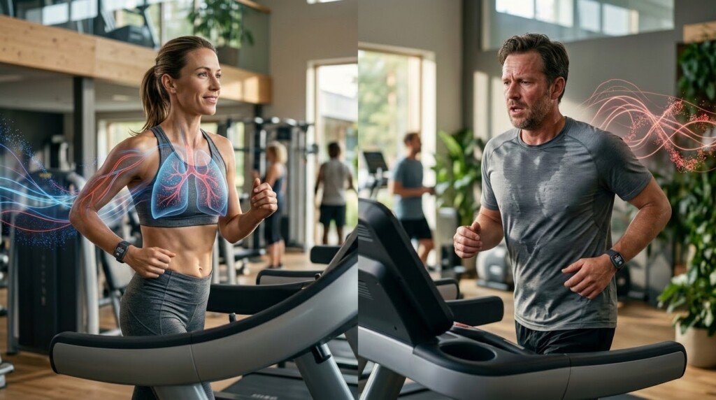 VO2 max compared with heart rate